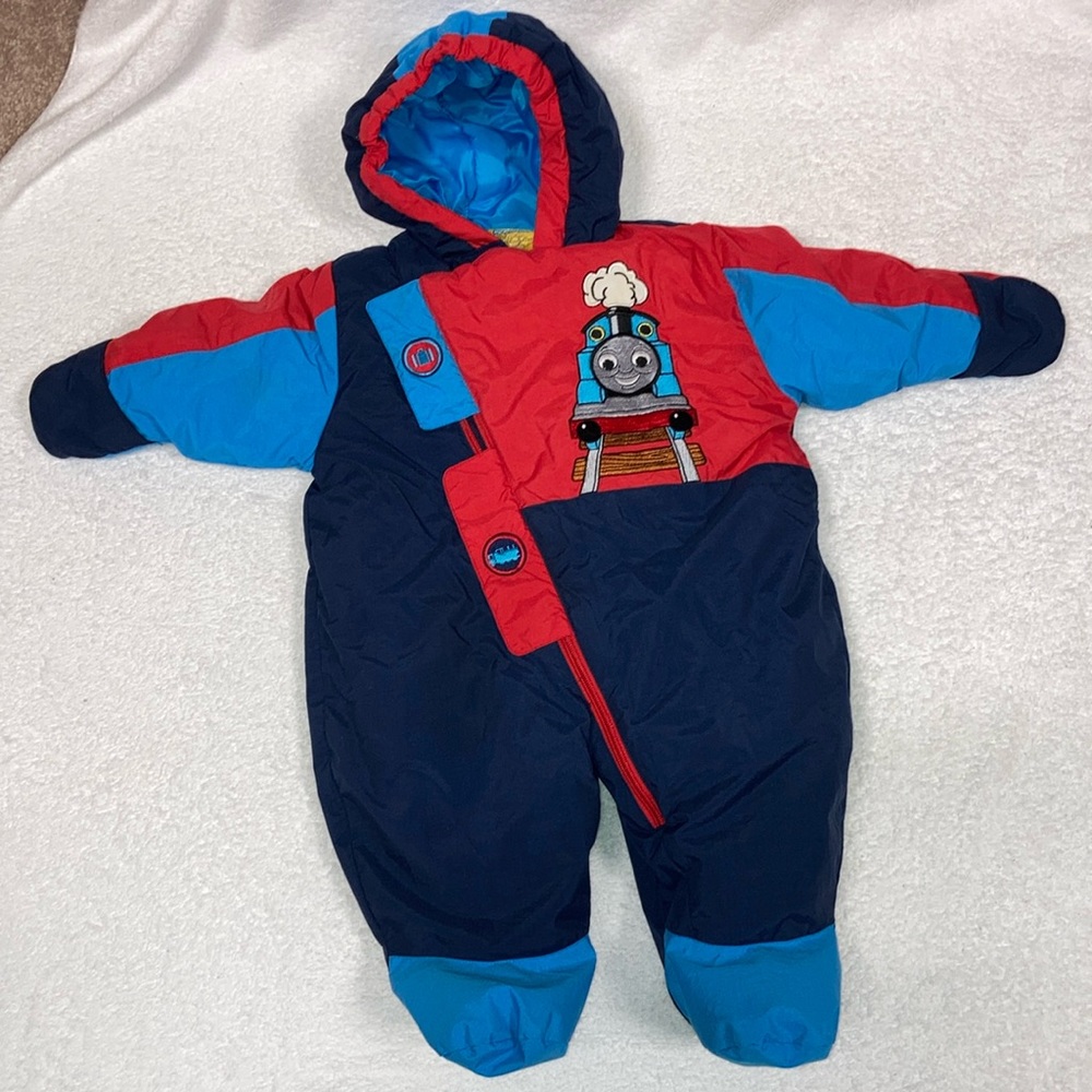 Quiltex My first Thomas y2k Thomas and friends snowsuit bunting 6/9m